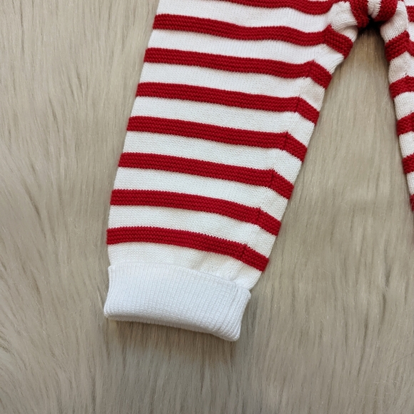 Janie and Jack white & red striped sweater pants size 12-18 M - Picture 4 of 7